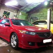 Honda Accord red — ремонт бампера, покараска